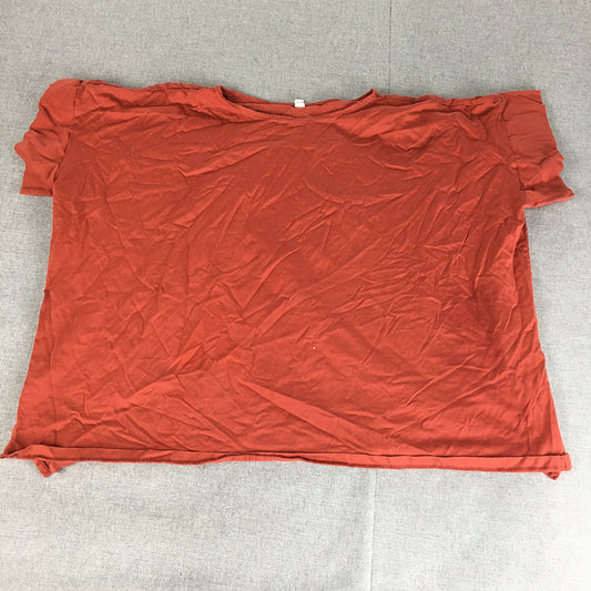 Uniqlo Womens T-Shirt Size L Red Relaxed Fit Short Sleeve Top