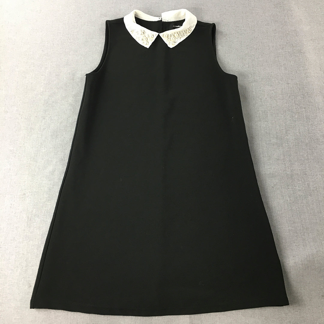 Valleygirl Womens A-Line Dress Size S Black Collared Sleeveless Mini