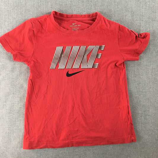 Nike Kids Boys T-Shirt Size 5 - 6 Years Red Logo Short Sleeve Top