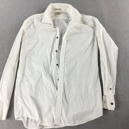 Oxford Mens Shirt Size L Slim Fit White Long Sleeve Button-Up Collared