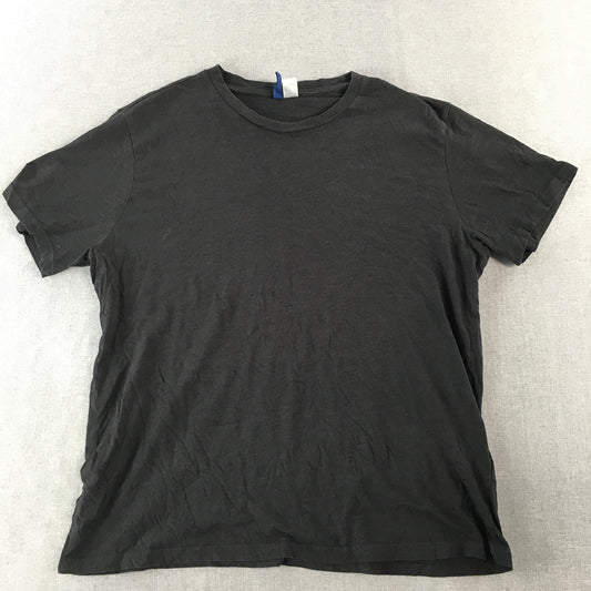 H&M Mens T-Shirt Size XL Black Short Sleeve Crew Neck Tee