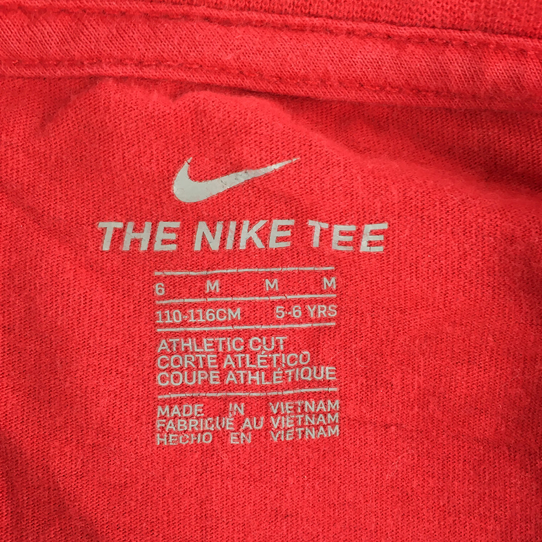 Nike Kids Boys T-Shirt Size 5 - 6 Years Red Logo Short Sleeve Top