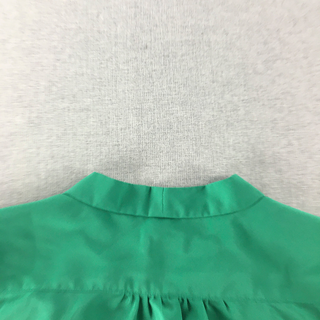 Cocolatte Womens Top Size 12 Green Button-Up Short Sleeve Shirt