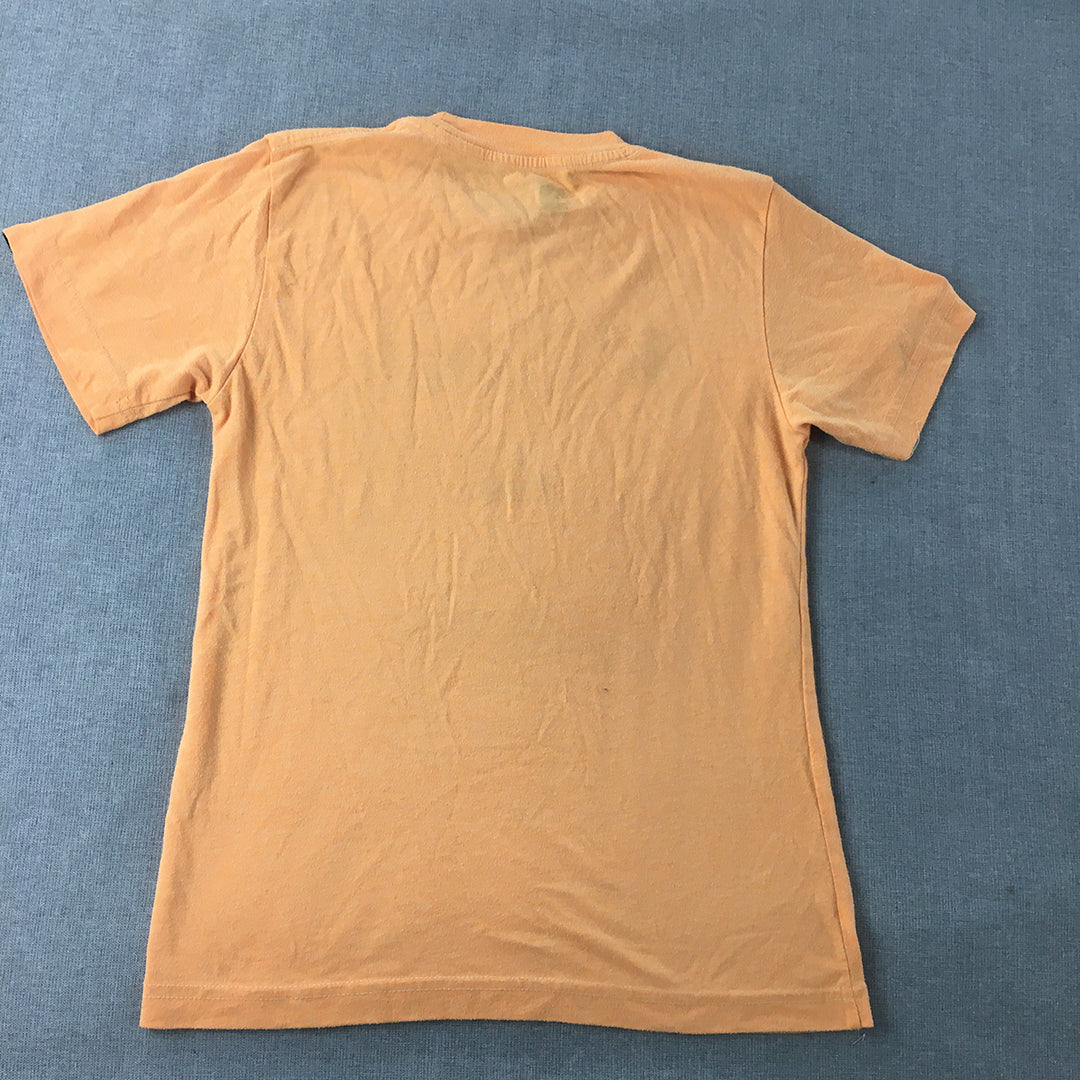 Quiksilver Mens T-Shirt Size S Orange Short Sleeve Surf Logo Tee