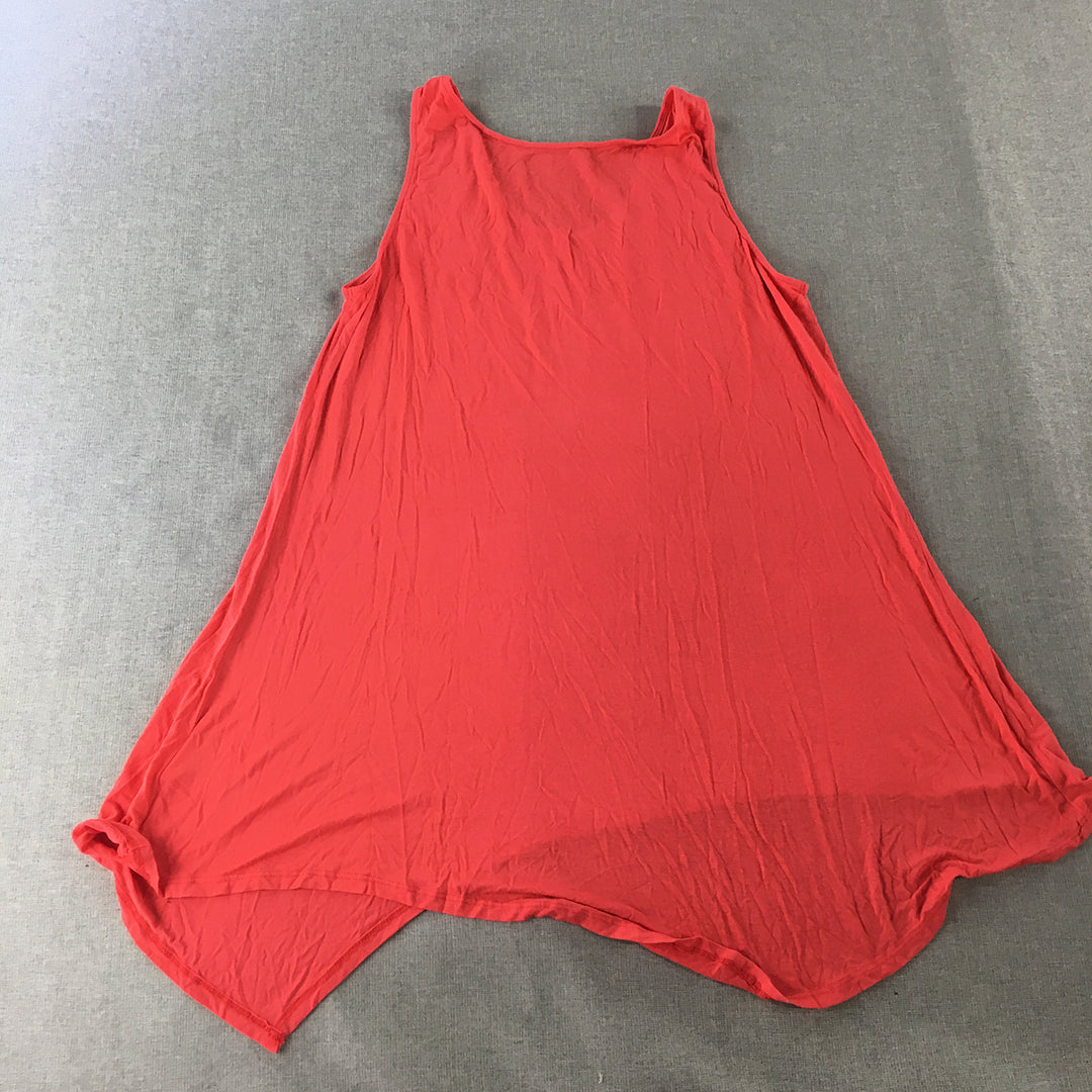 Giordano Womens Tank Top Size XL Red Sleeveless Stretch Fabric Shirt