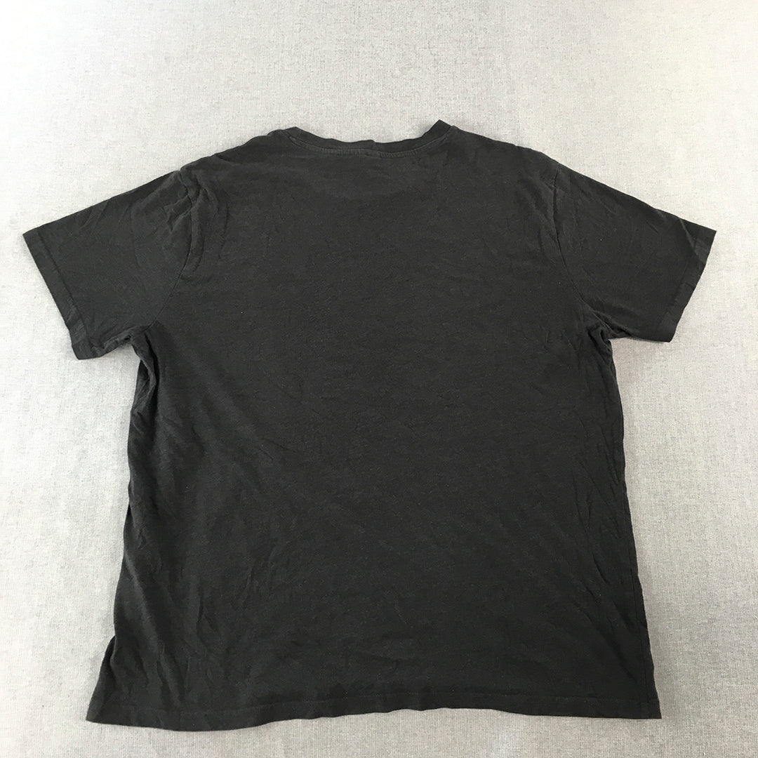 H&M Mens T-Shirt Size XL Black Short Sleeve Crew Neck Tee