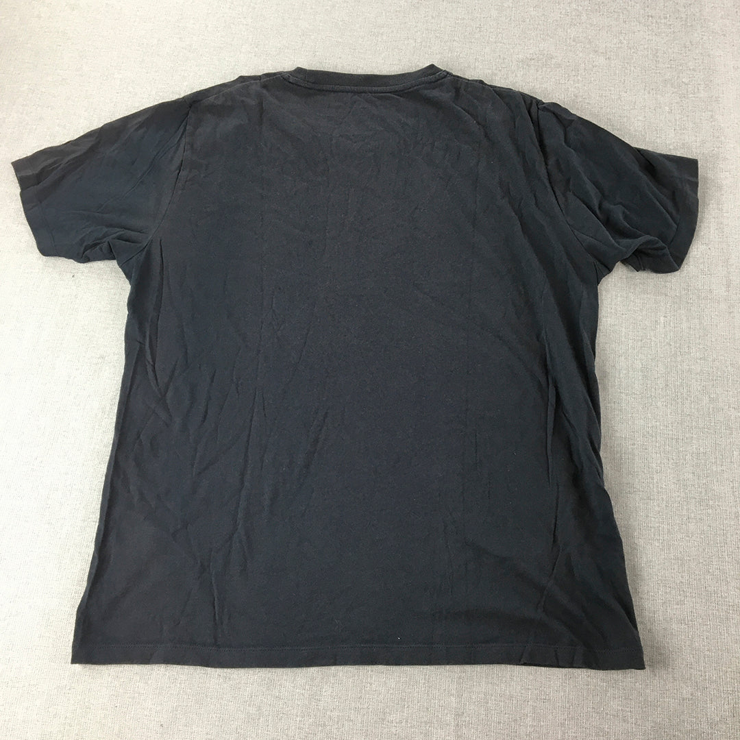 Uniqlo Mens T-Shirt Size M Navy Blue Short Sleeve Crew Neck Tee