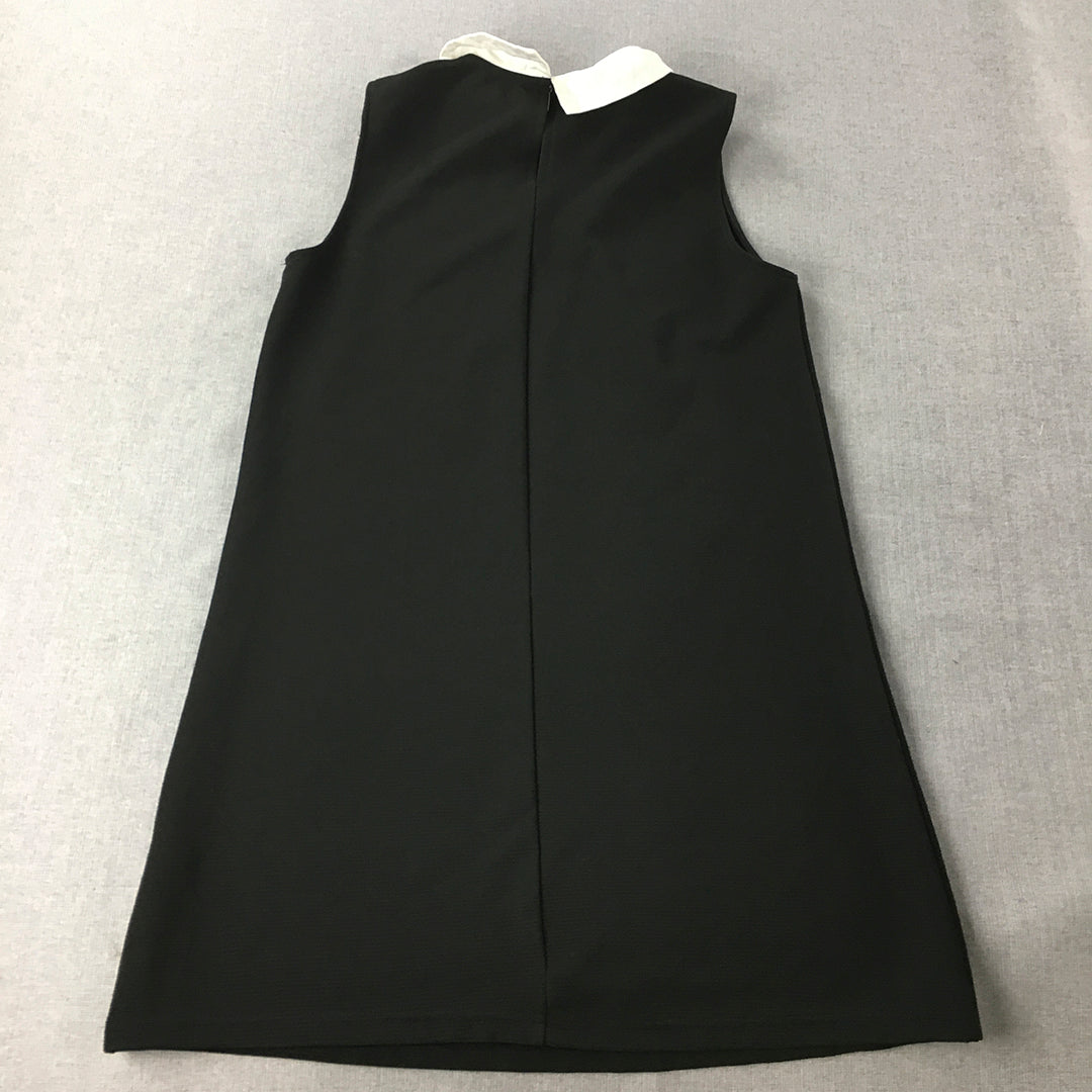 Valleygirl Womens A-Line Dress Size S Black Collared Sleeveless Mini