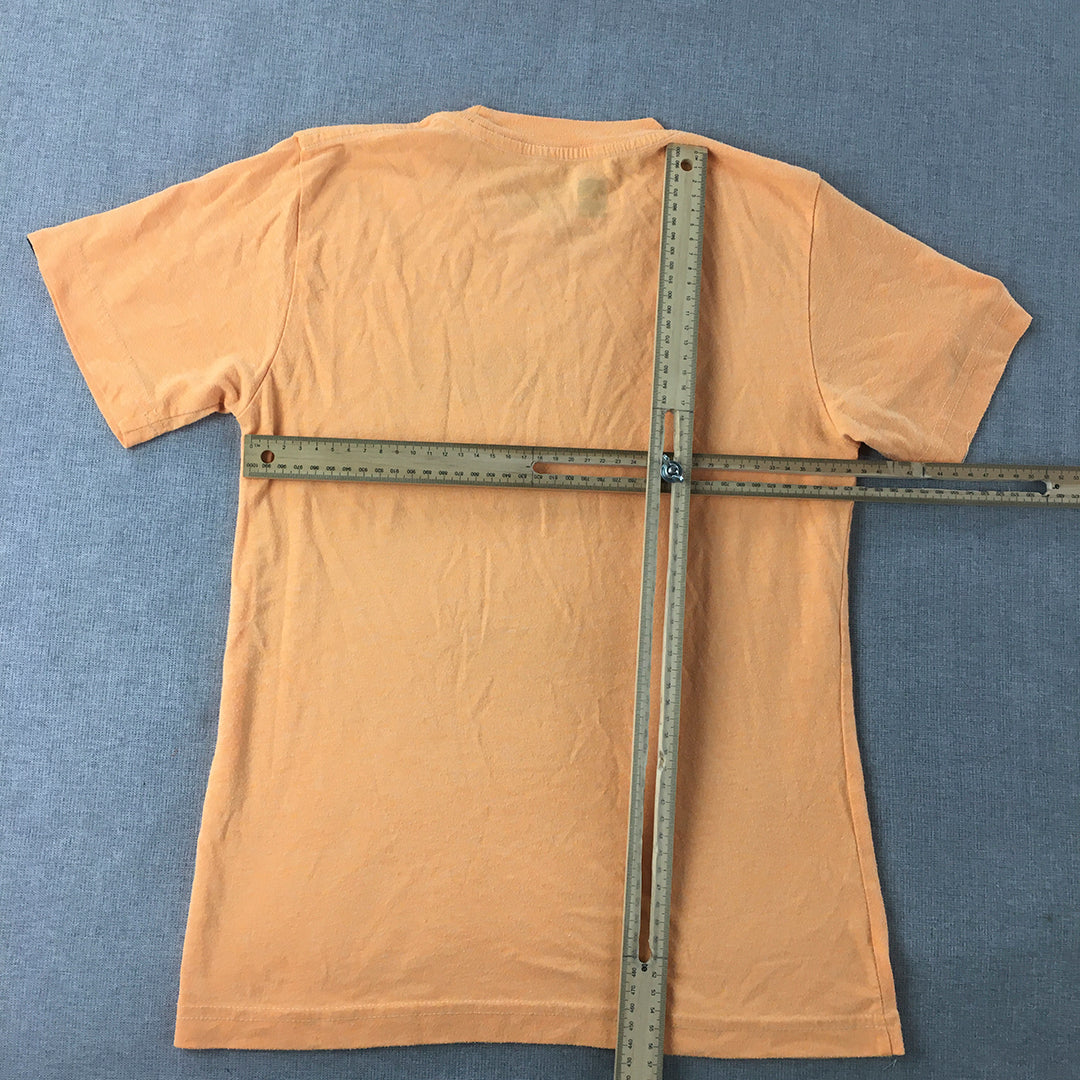 Quiksilver Mens T-Shirt Size S Orange Short Sleeve Surf Logo Tee