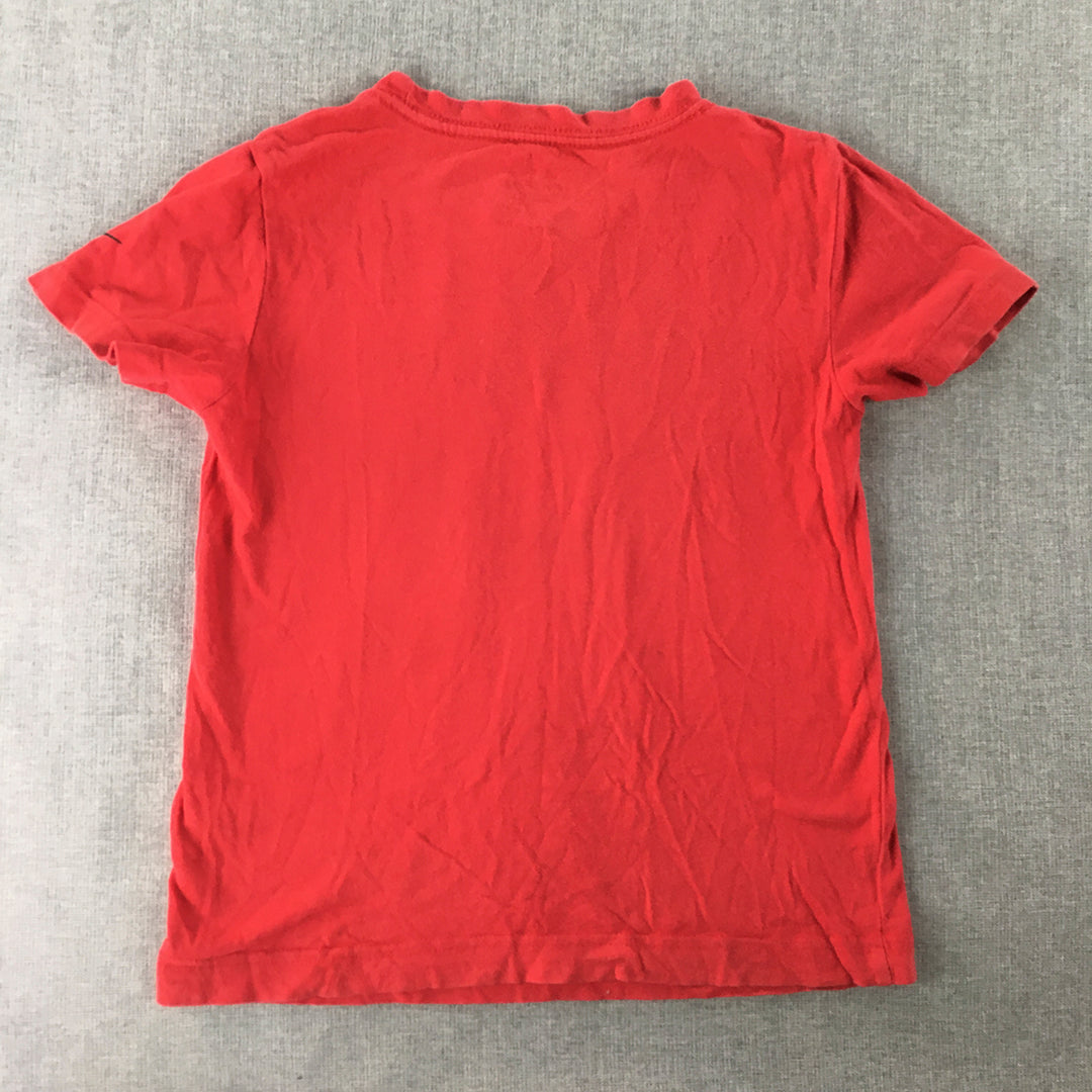 Nike Kids Boys T-Shirt Size 5 - 6 Years Red Logo Short Sleeve Top