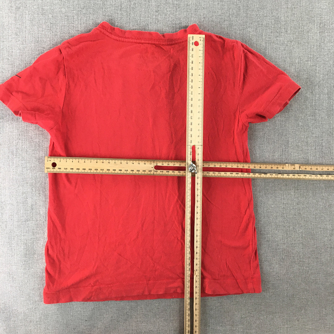 Nike Kids Boys T-Shirt Size 5 - 6 Years Red Logo Short Sleeve Top