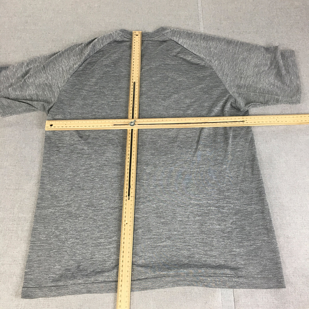 Uniqlo Mens T-Shirt Size L Grey Athletic Running Gym