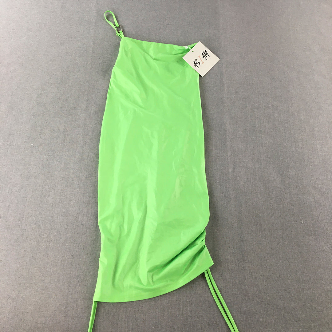 NEW As I Am Womens Mini Dress Size S Green Sleeveless Ruched Bodycon