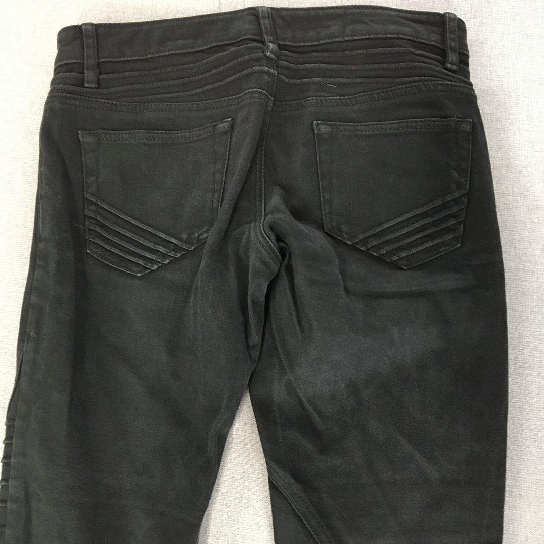 Kenji Womens Skinny Jeans Size 10 (W31 x L30) Black Dark Wash Stretch Denim