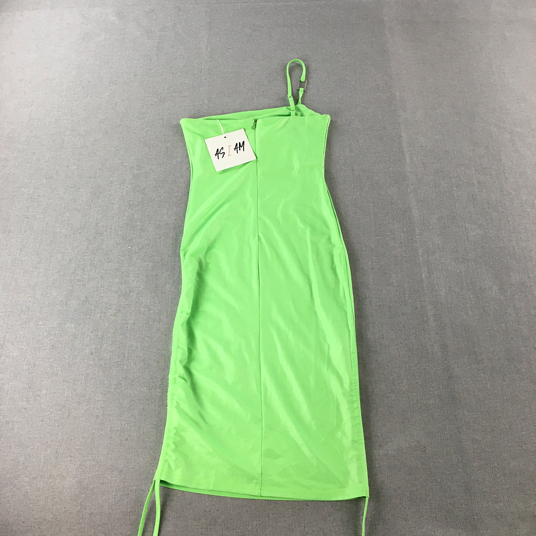 NEW As I Am Womens Mini Dress Size S Green Sleeveless Ruched Bodycon