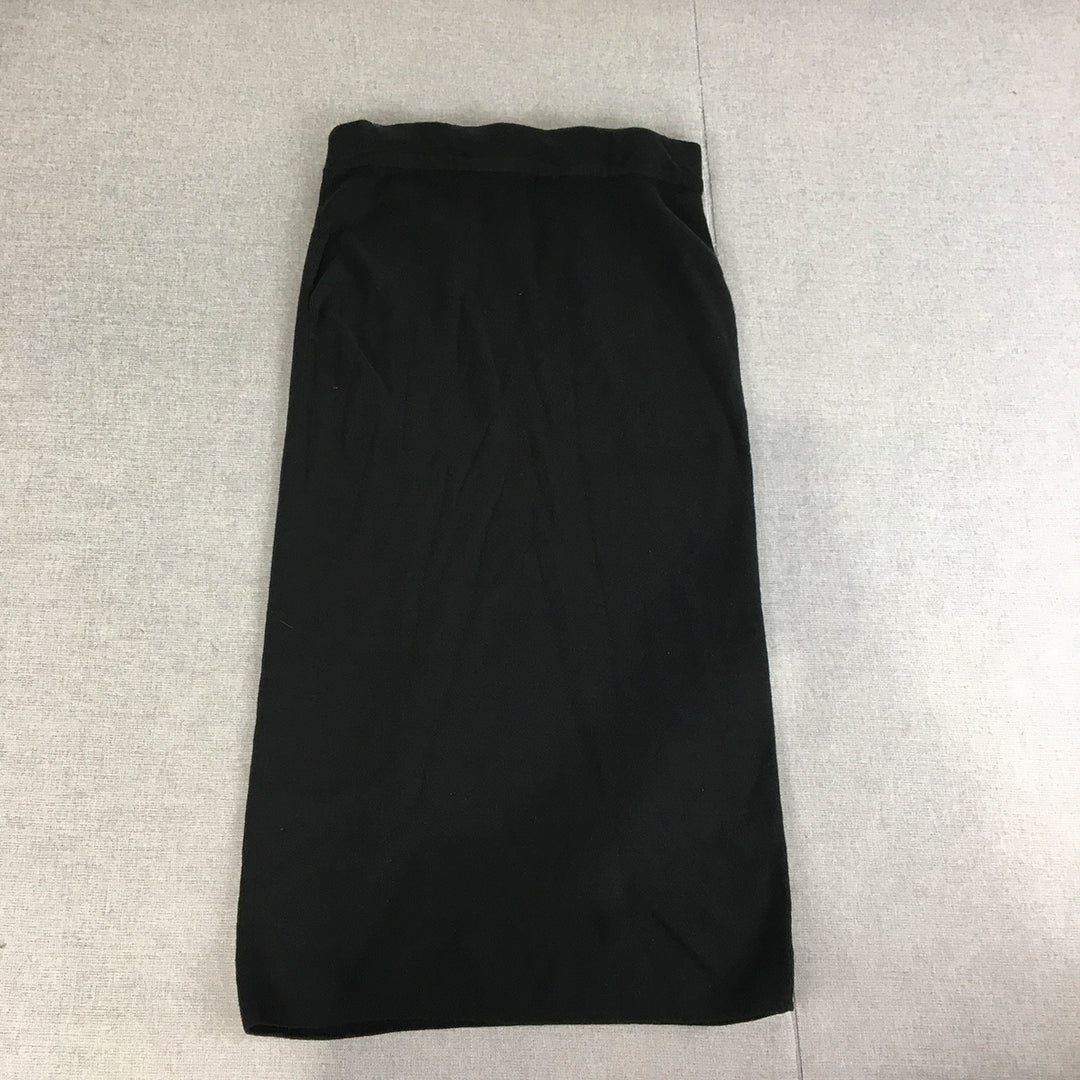 &me Womens Skirt Size M Black Straight Knit Elastic Waist