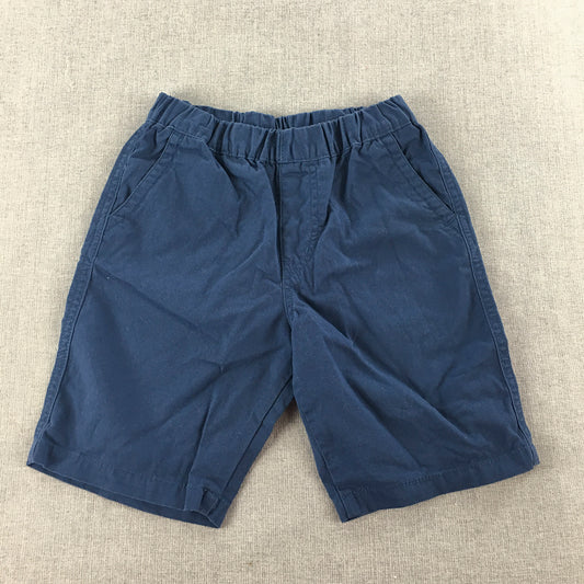 Uniqlo Kids Boys Shorts Size 5 - 6 Years Blue Elastic Waist Pockets