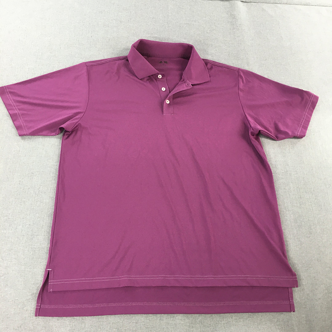 Adidas Golf Mens Shirt Size XL Purple Collared Short Sleeve Polo Rugby