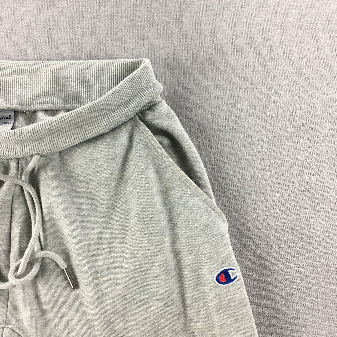 Champion Tracksuit Pants Size S Grey Logo Pockets Drawstring Jogger