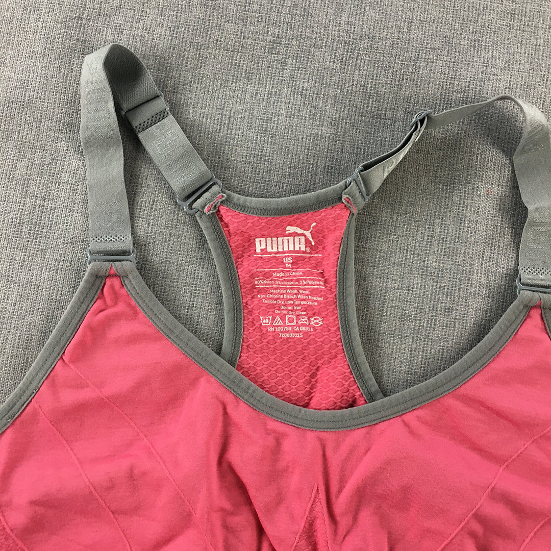 Puma Womens Sports Bra Size M Pink Cropped Top