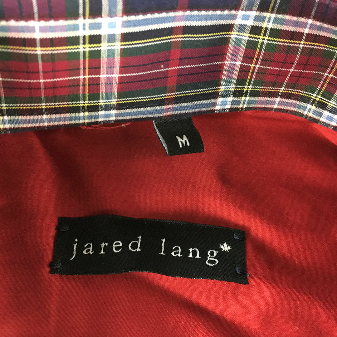 Jared Lang Mens Shirt Size M Red Long Sleeve Button-Up Collared