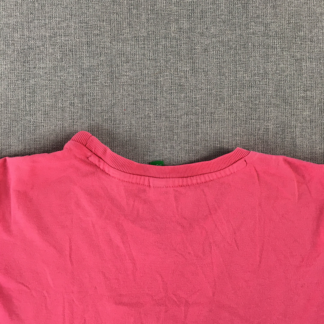 United Colors Of Benetton Kids Girls T-Shirt Youth Size XL (12 - 14) Pink Sequin