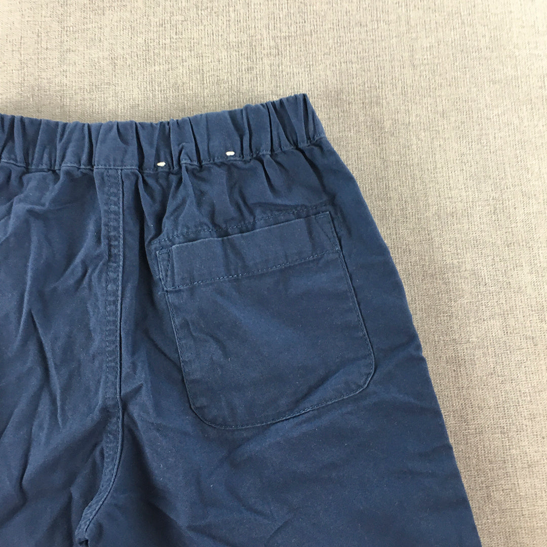 Uniqlo Kids Boys Shorts Size 5 - 6 Years Blue Elastic Waist Pockets