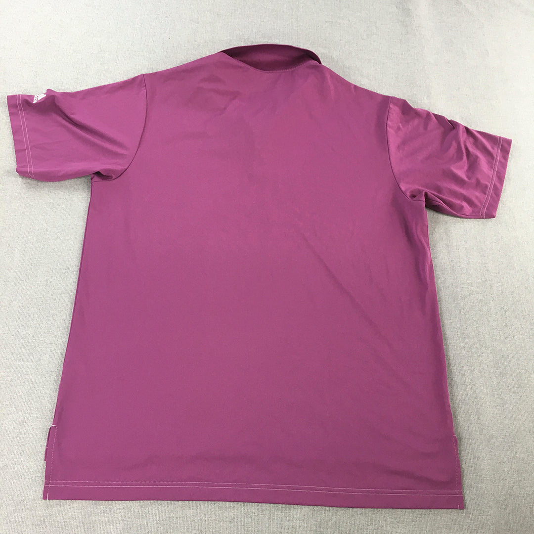 Adidas Golf Mens Shirt Size XL Purple Collared Short Sleeve Polo Rugby