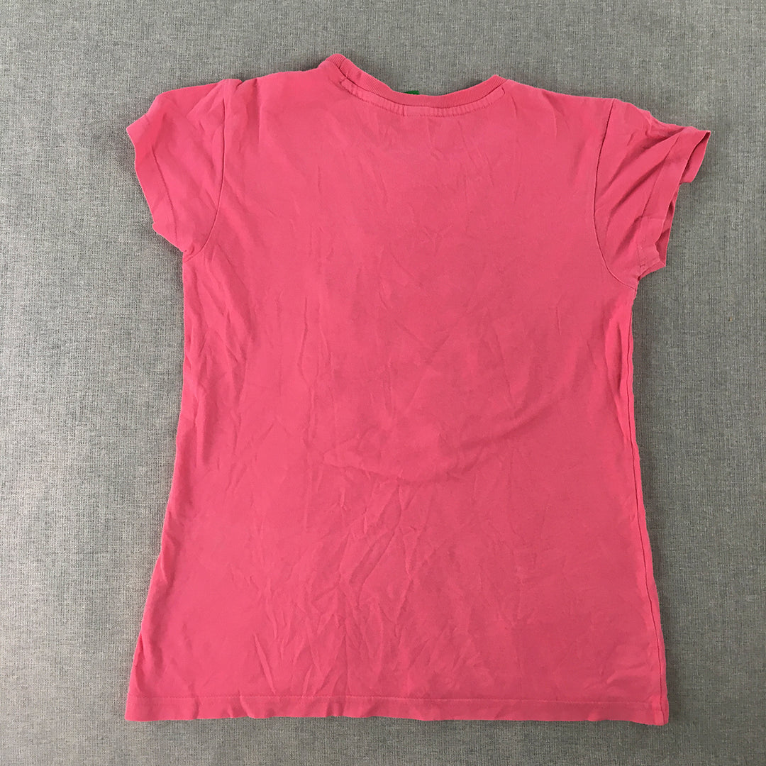 United Colors Of Benetton Kids Girls T-Shirt Youth Size XL (12 - 14) Pink Sequin