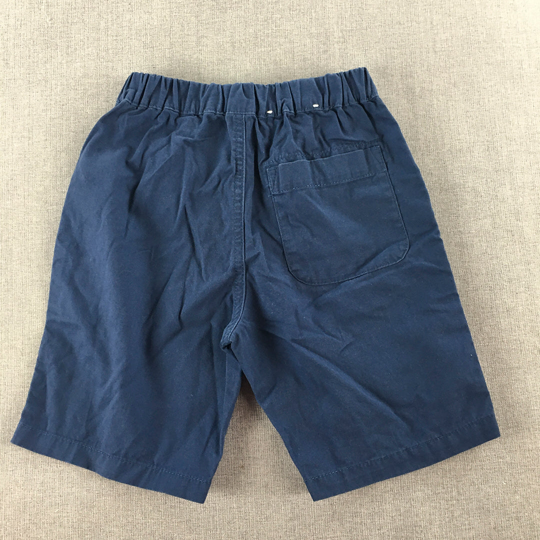 Uniqlo Kids Boys Shorts Size 5 - 6 Years Blue Elastic Waist Pockets