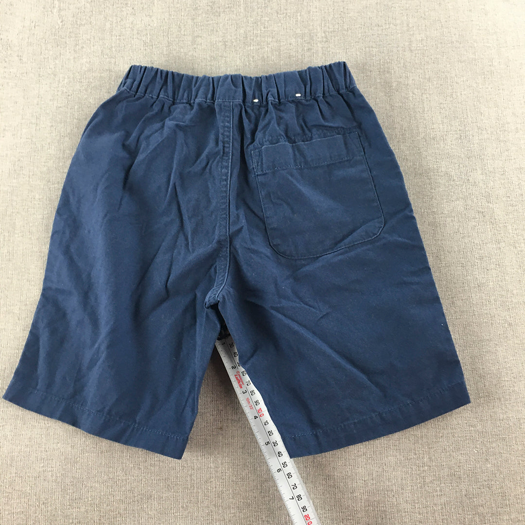 Uniqlo Kids Boys Shorts Size 5 - 6 Years Blue Elastic Waist Pockets