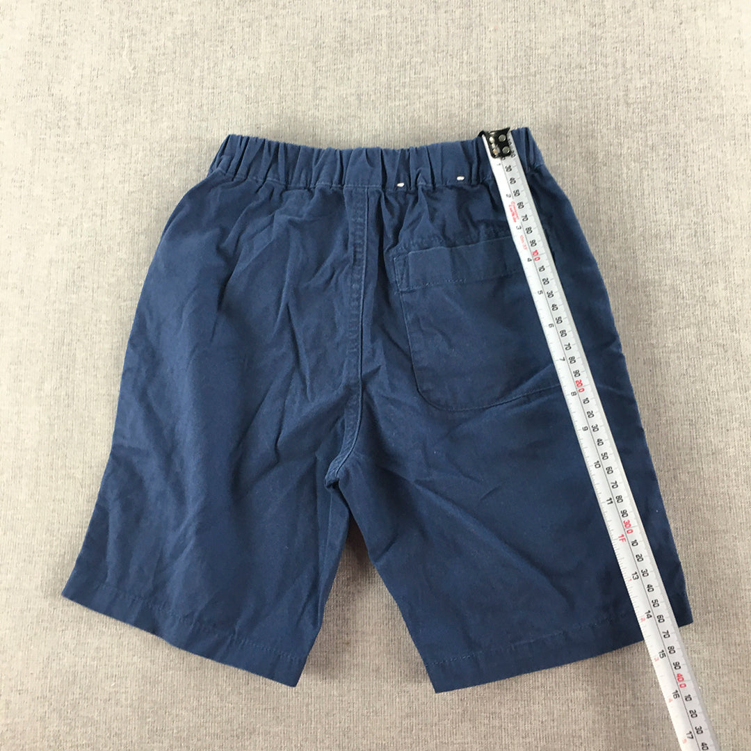 Uniqlo Kids Boys Shorts Size 5 - 6 Years Blue Elastic Waist Pockets