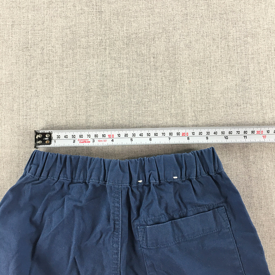 Uniqlo Kids Boys Shorts Size 5 - 6 Years Blue Elastic Waist Pockets