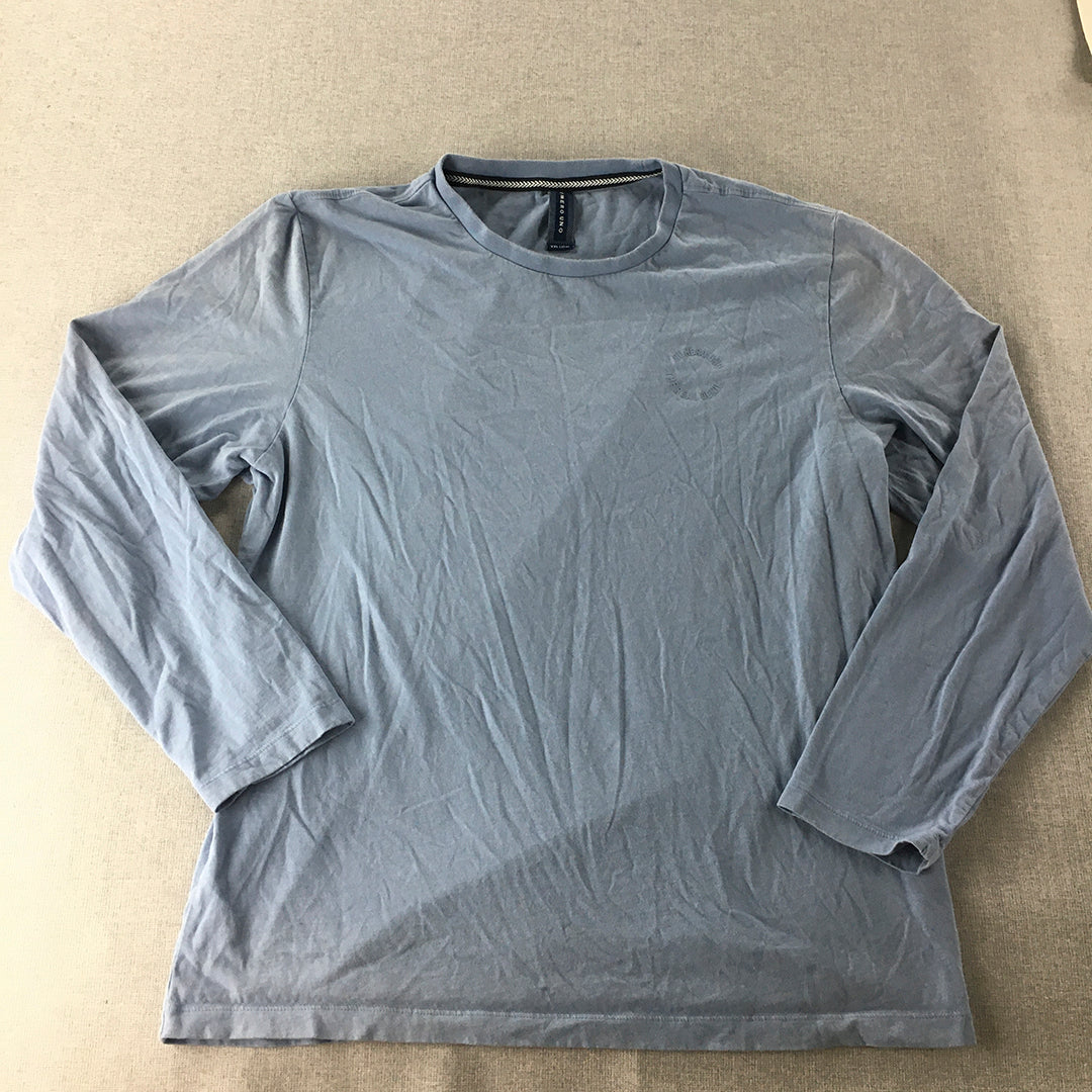 Numero Uno Womens Shirt Size 2XL Blue Long Sleeve Crew Neck Pullover Top