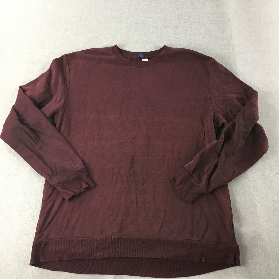 H&M Mens Crew Neck Sweater Size M Purple Pullover Jumper