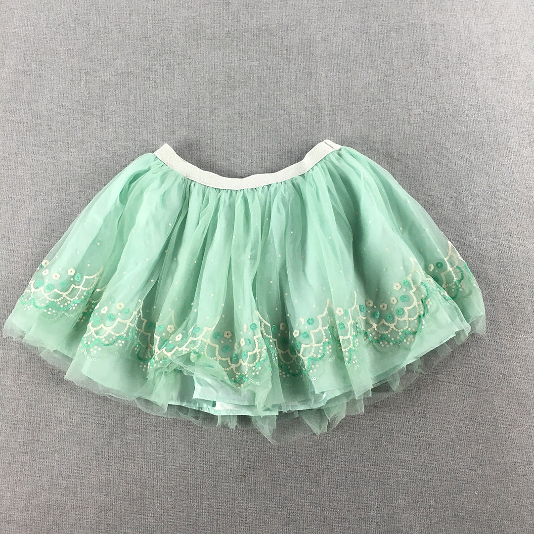 Little Princess Kids Girls Tutu Skirt Size 3 - 4 Years Green Elastic Waist