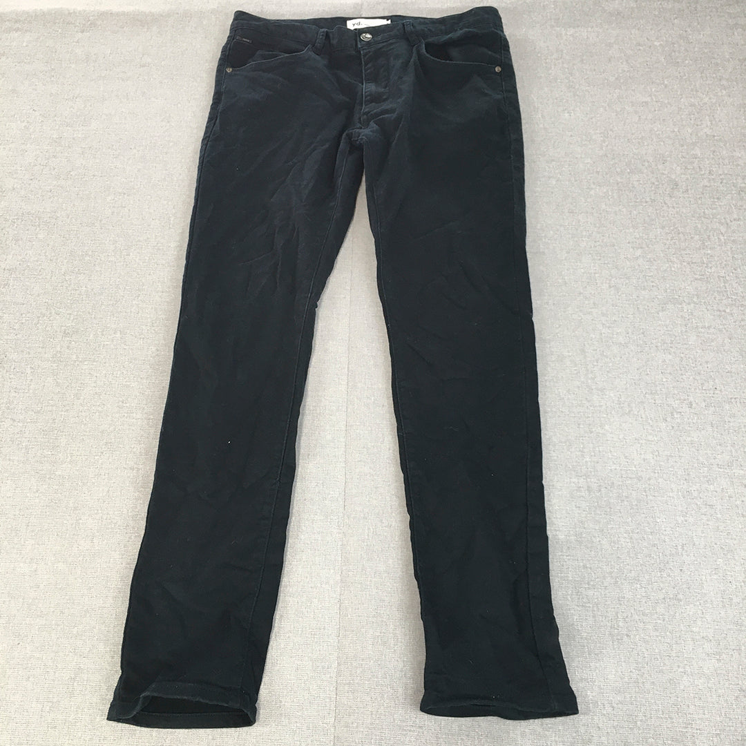 Yd Mens Skinny Jeans Size 33 Navy Blue Dark Wash Stretch Denim