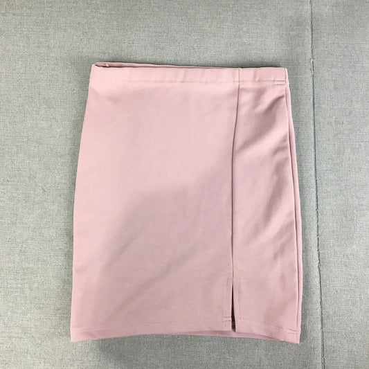 Missguided Womens Mini Skirt Size 8 Pink Elastic Waist Slit