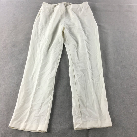 Liz Jordan Womens Pants Size 12 White Elastic Waist