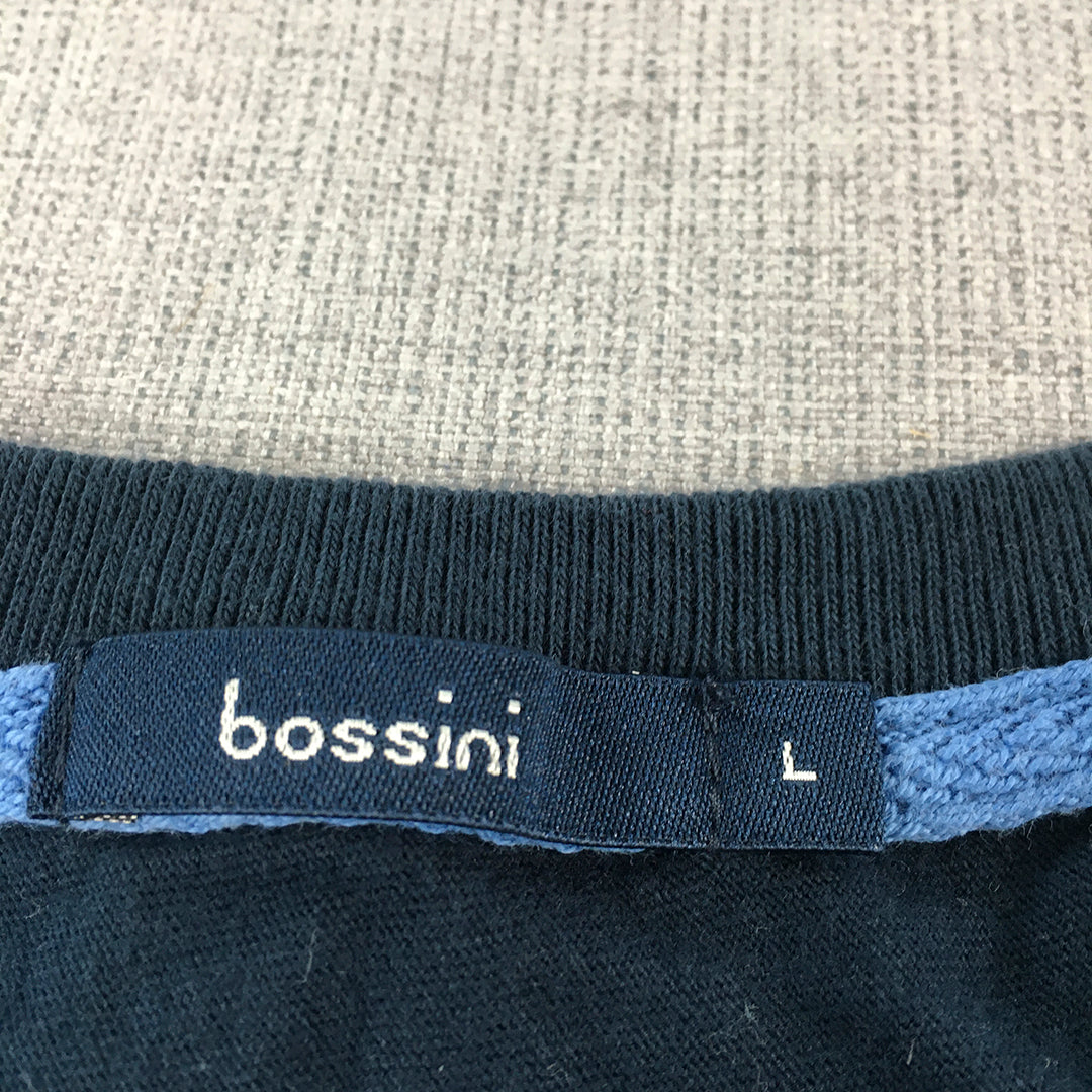 Bossini Mens T-Shirt Size L Blue Short Sleeve Crew Neck Tee