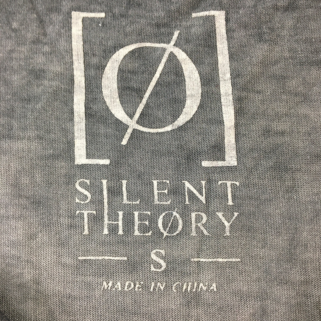 Silent Theory Mens Shirt Size S Grey Faded Stone Wash Long Sleeve Pullover