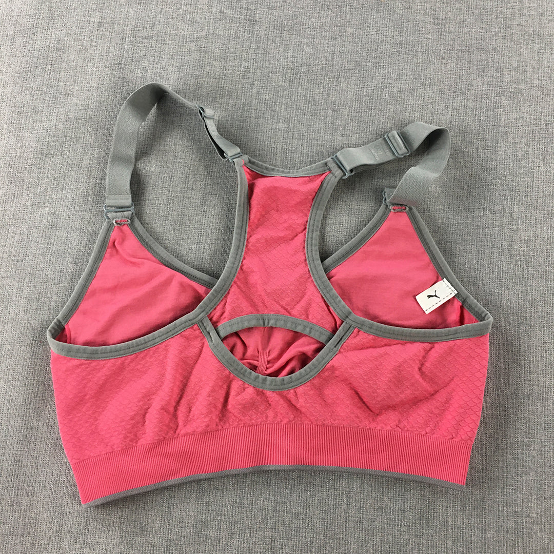 Puma Womens Sports Bra Size M Pink Cropped Top