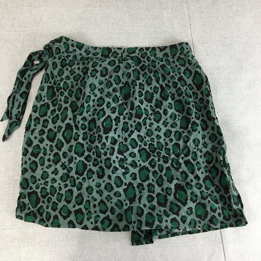 Tokito Petites Womens Mini Skirt Size 10 Green Dot Mini