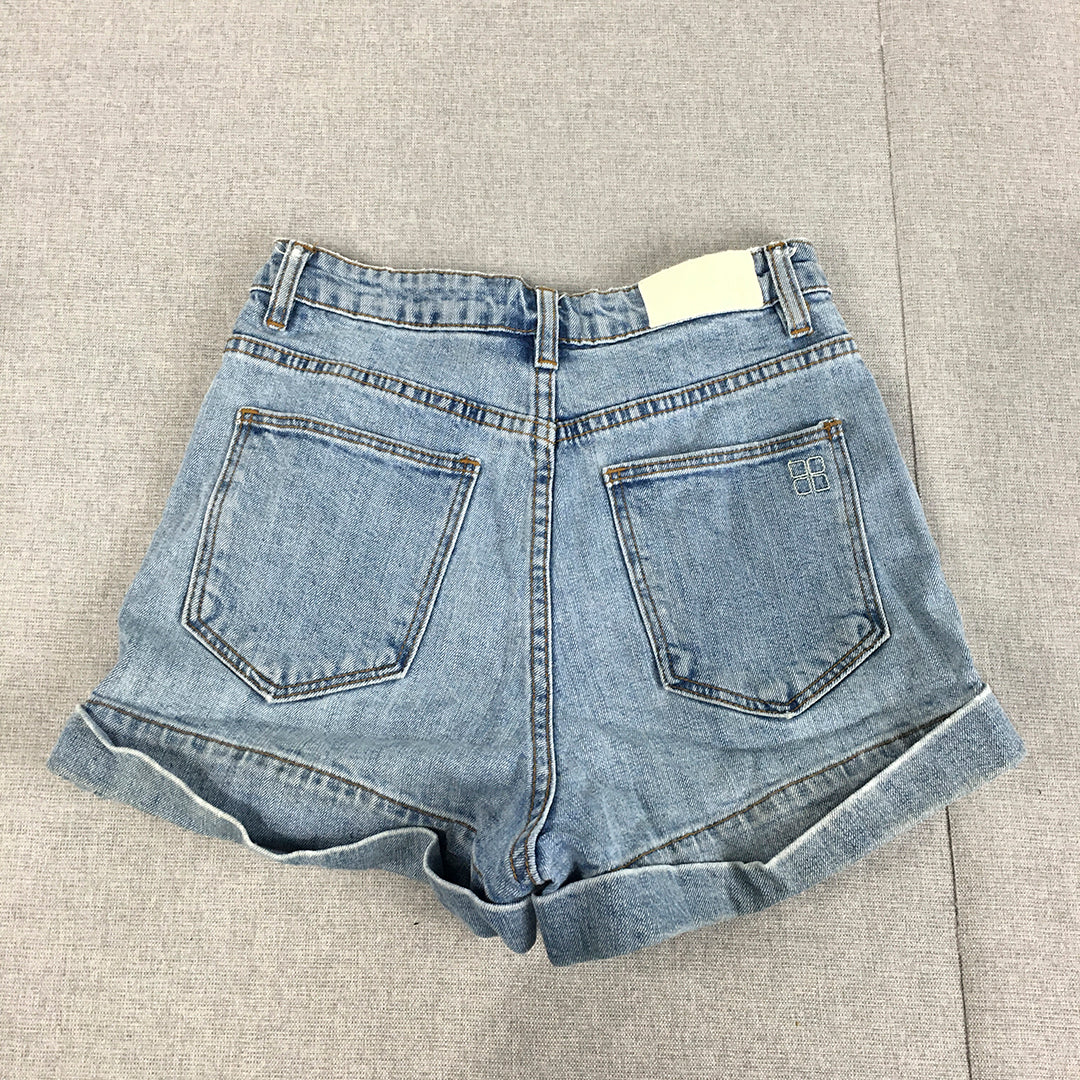 Insight Womens Denim Shorts Size 8 Blue Light Wash Stretch Bermuda