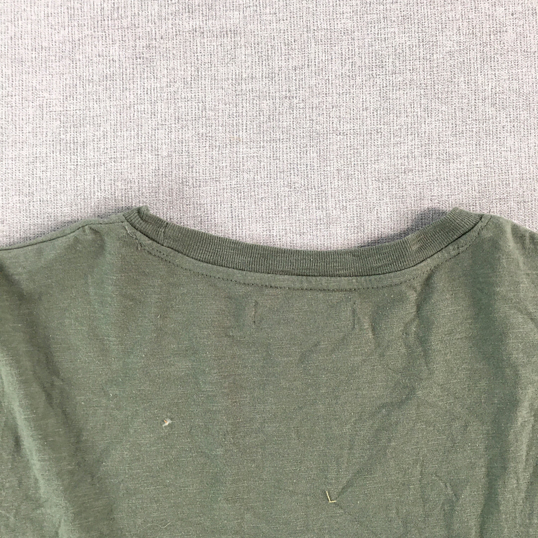 Zara Kids Boys Shirt Size 11 - 12 Years Khaki Green Long Sleeve Pullover