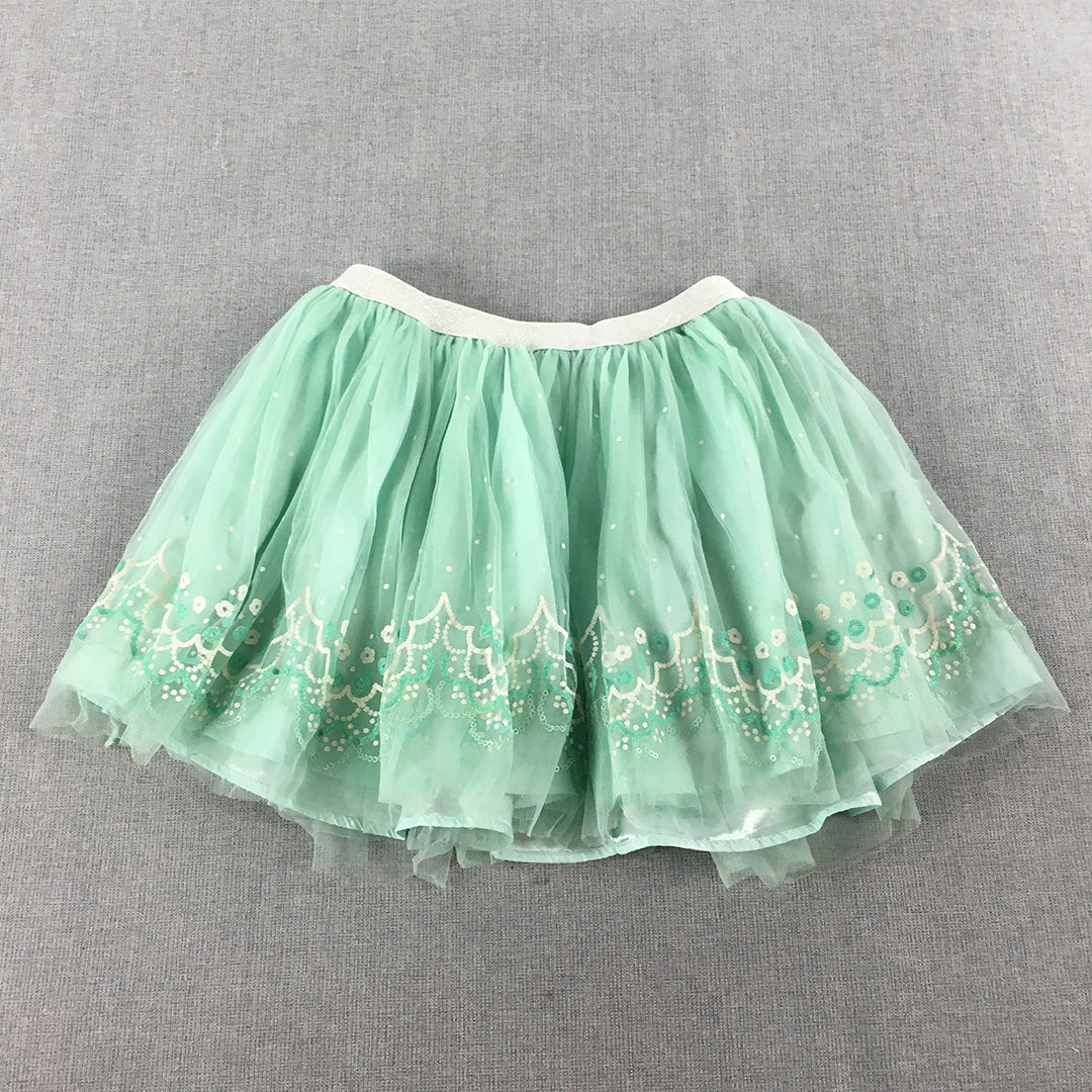 Little Princess Kids Girls Tutu Skirt Size 3 - 4 Years Green Elastic Waist