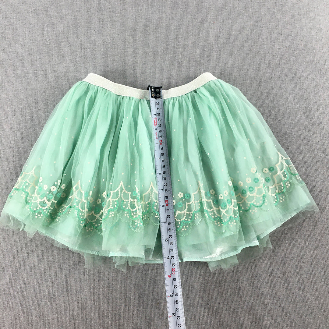 Little Princess Kids Girls Tutu Skirt Size 3 - 4 Years Green Elastic Waist