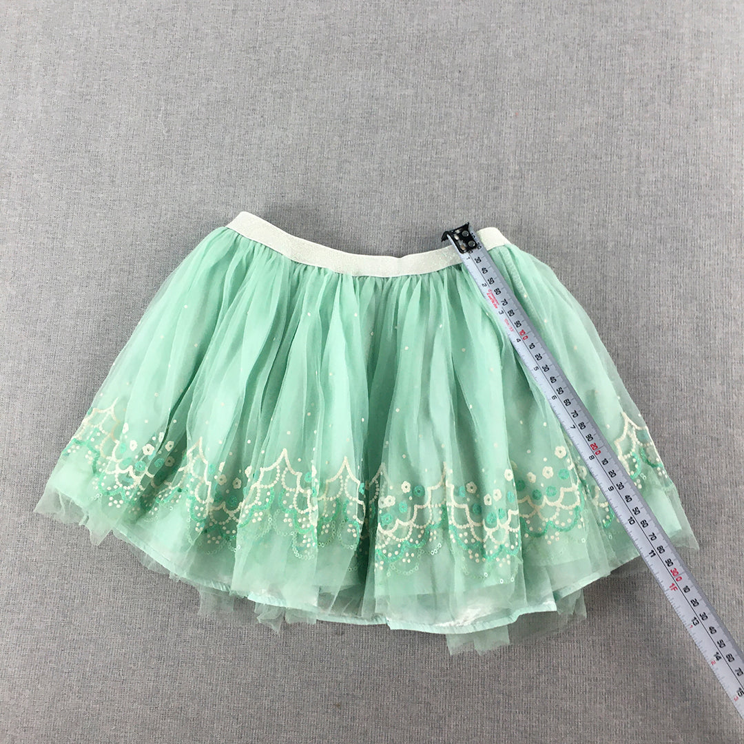 Little Princess Kids Girls Tutu Skirt Size 3 - 4 Years Green Elastic Waist