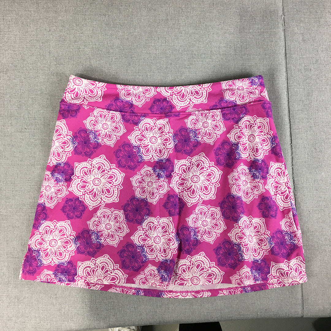 Tranquility By Colorado Womens Mini Skirt size S Purple Floral Stretch