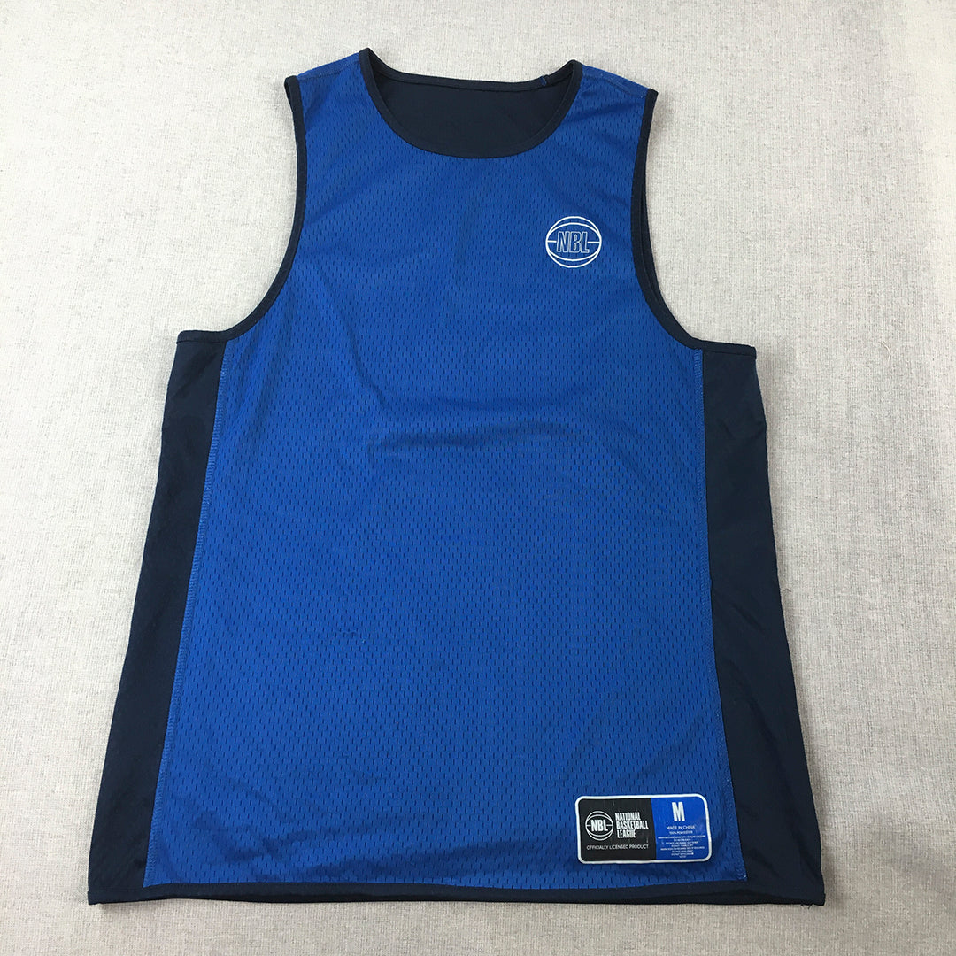 NBL Basketball Jersey Mens Size M Blue Sleeveless Shirt